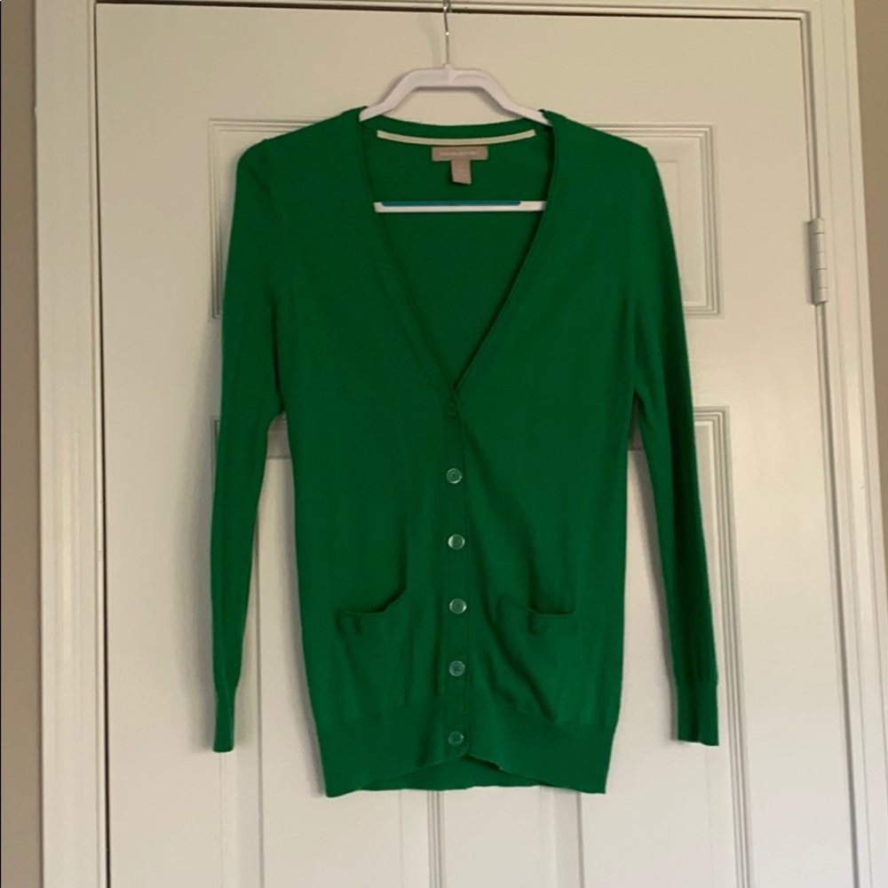 Banana Republic v-neck green cardigan sweater